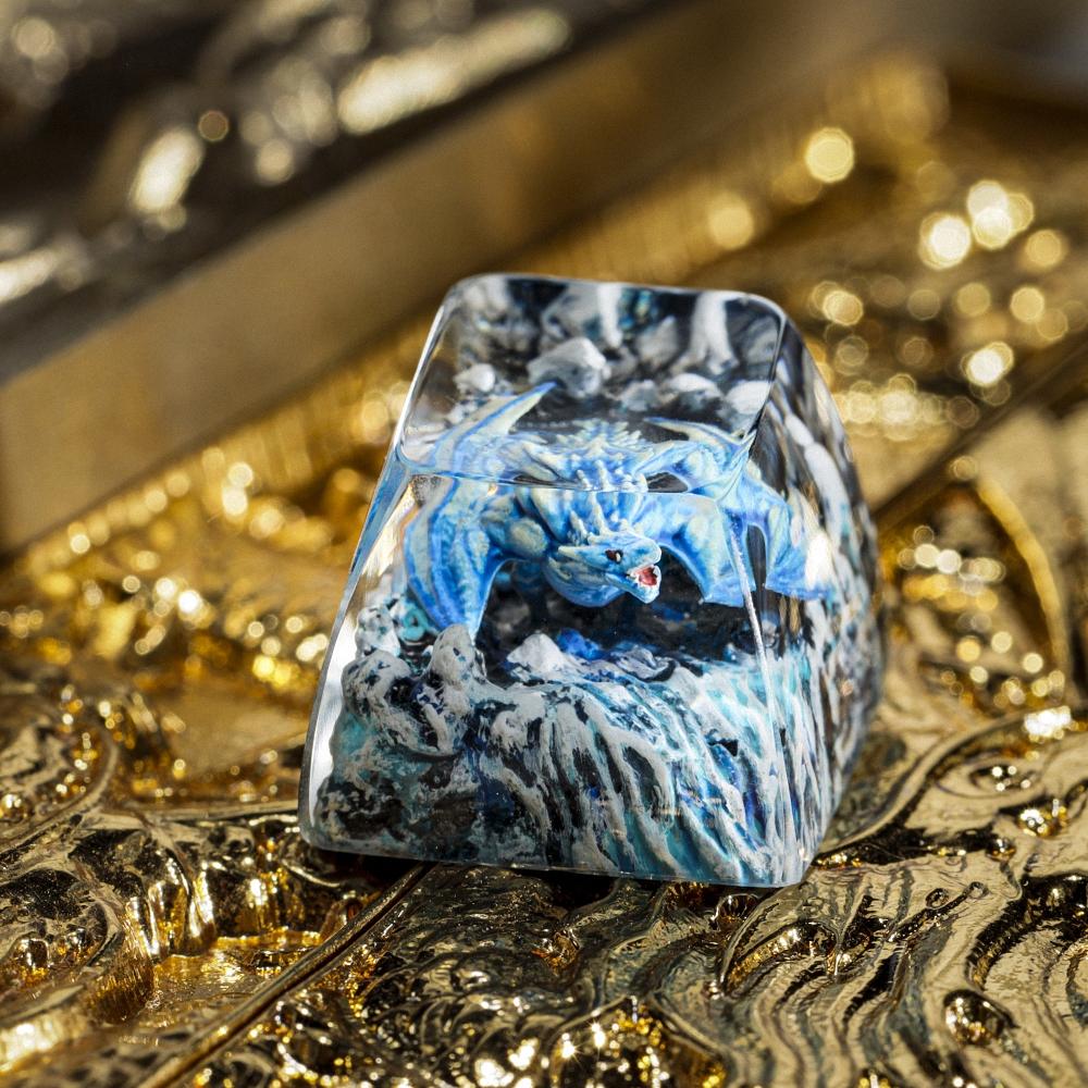 Blue Dragon Artisan Keycap Breakwooden 9