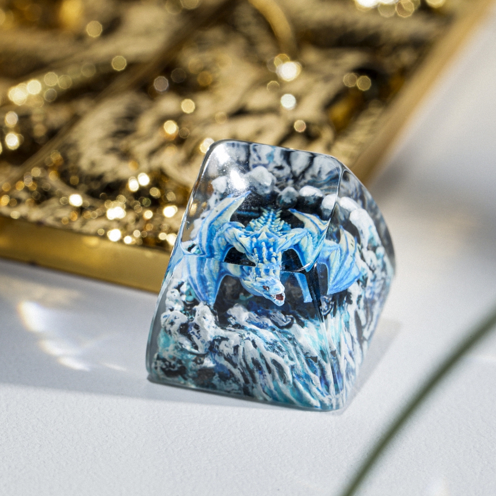 Blue Dragon Artisan Keycap Breakwooden 9