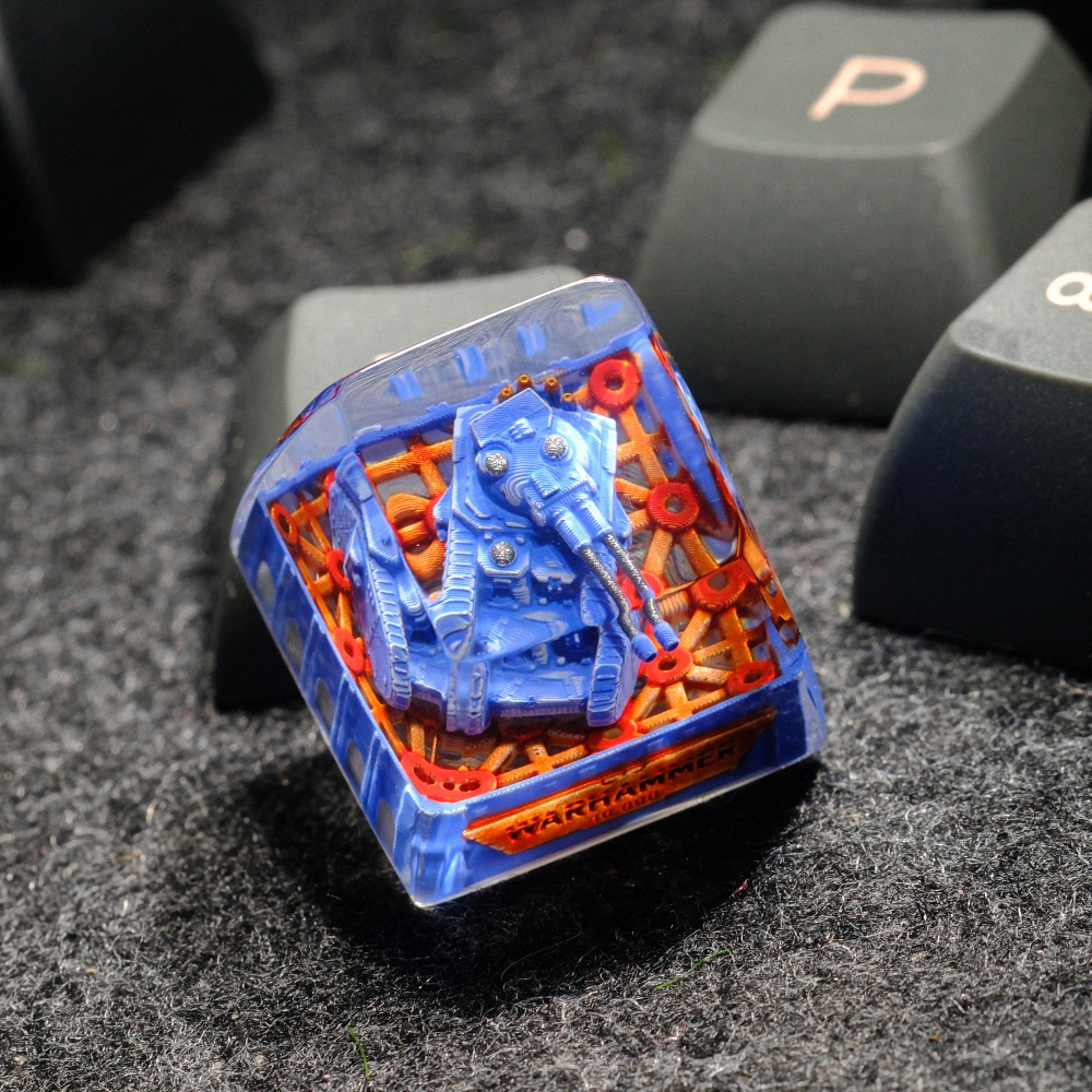 Blue Tank Artisan Keycap Breakwooden