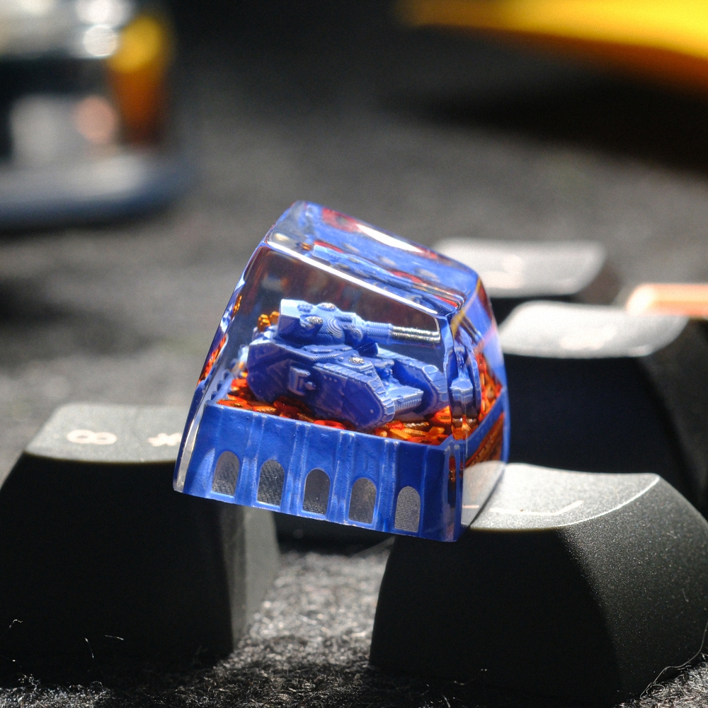 Blue Tank Artisan Keycap Breakwooden