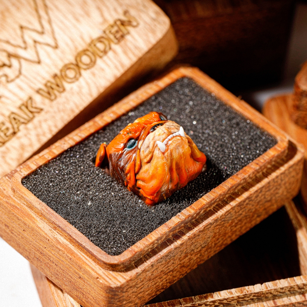 Bull Dog Artisan Keycap Breakwooden