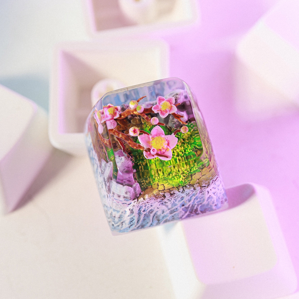 Cherry Blossom Artisan Keycap Breakwooden 2