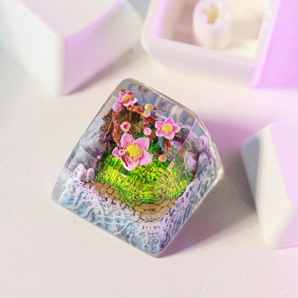Cherry Blossom Artisan Keycap Breakwooden 2