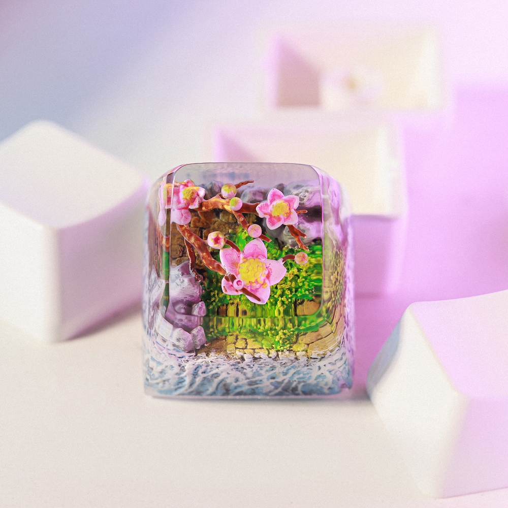 Cherry Blossom Artisan Keycap Breakwooden 2