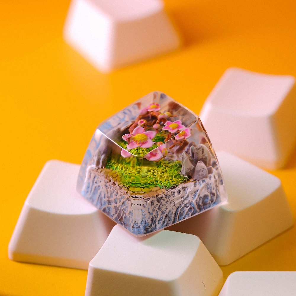 Cherry Blossoms Artisan Keycap Breakwooden