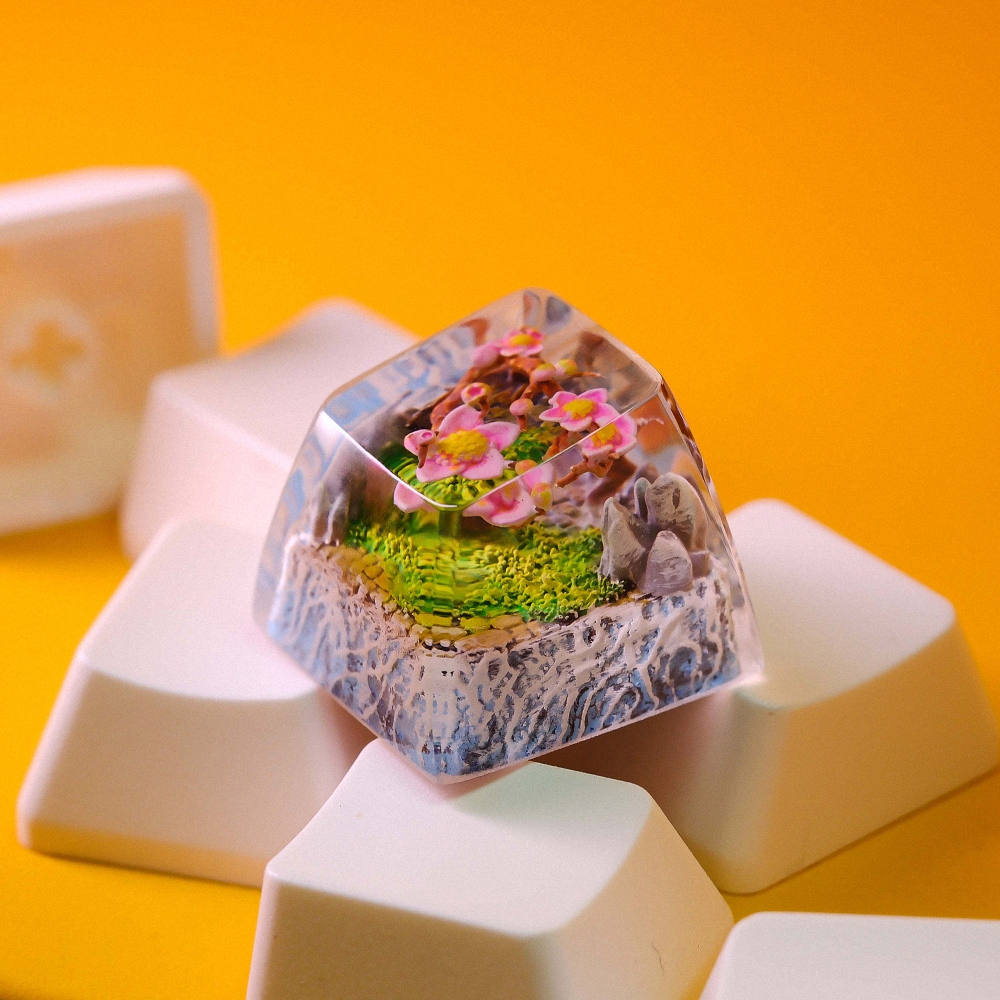 Cherry Blossoms Artisan Keycap Breakwooden