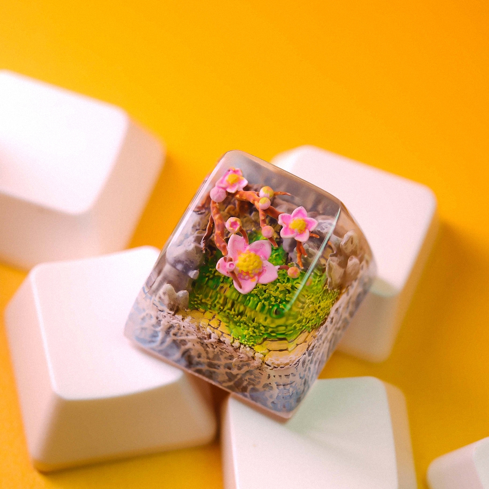Cherry Blossoms Artisan Keycap Breakwooden