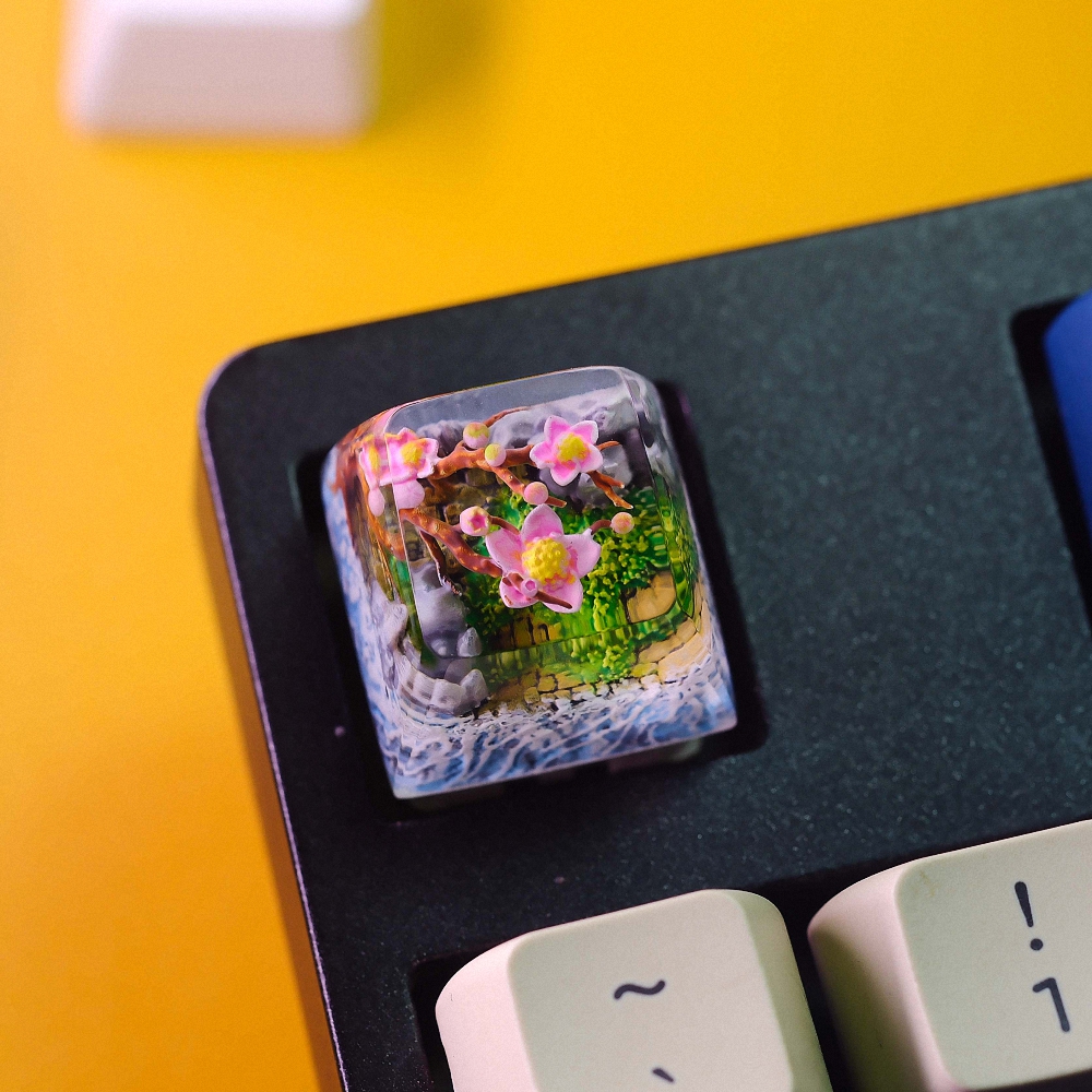 Cherry Blossoms Artisan Keycap Breakwooden 2