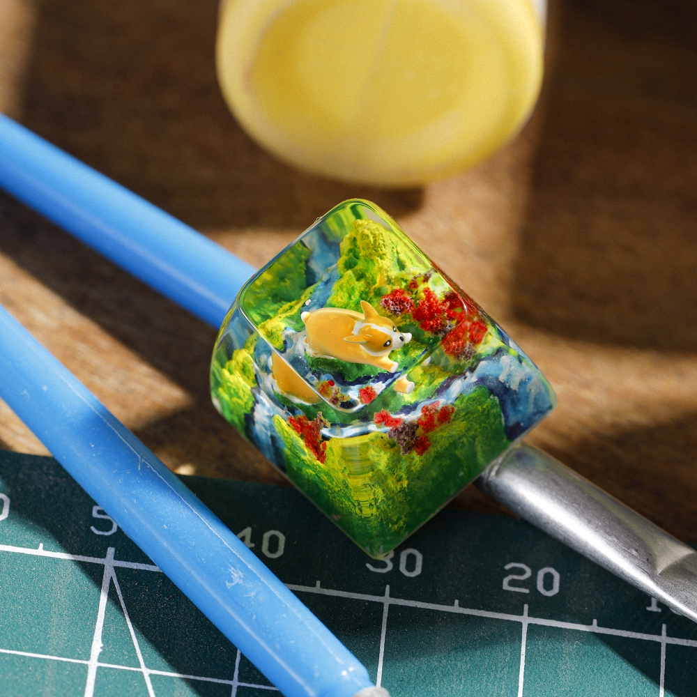 Corgi Artisan Keycap Breakwooden