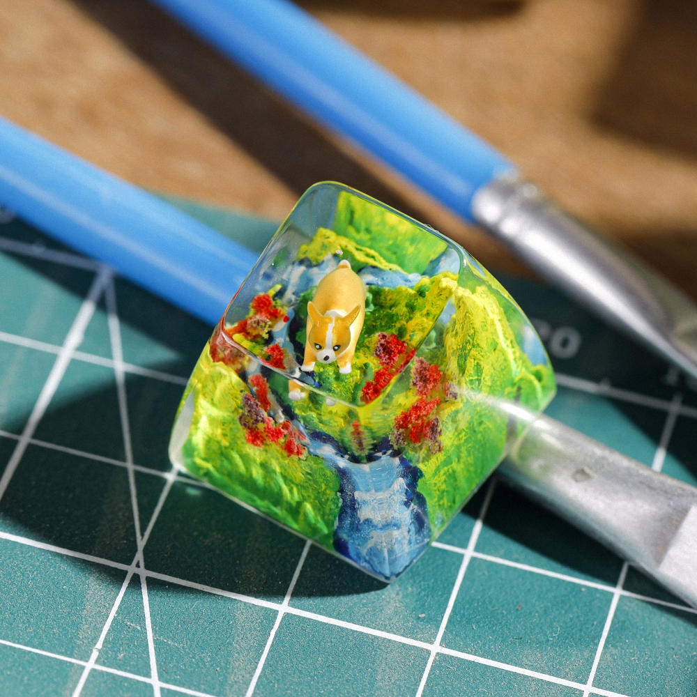 Corgi Artisan Keycap Breakwooden