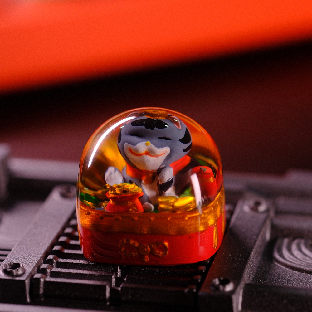 Fortune Cat Artisan Keycap Breakwooden 3