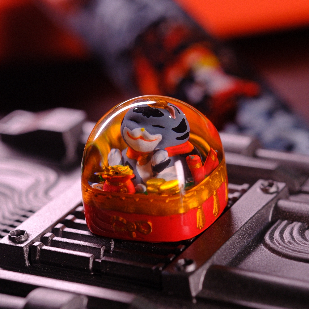 Fortune Cat Artisan Keycap Breakwooden 3