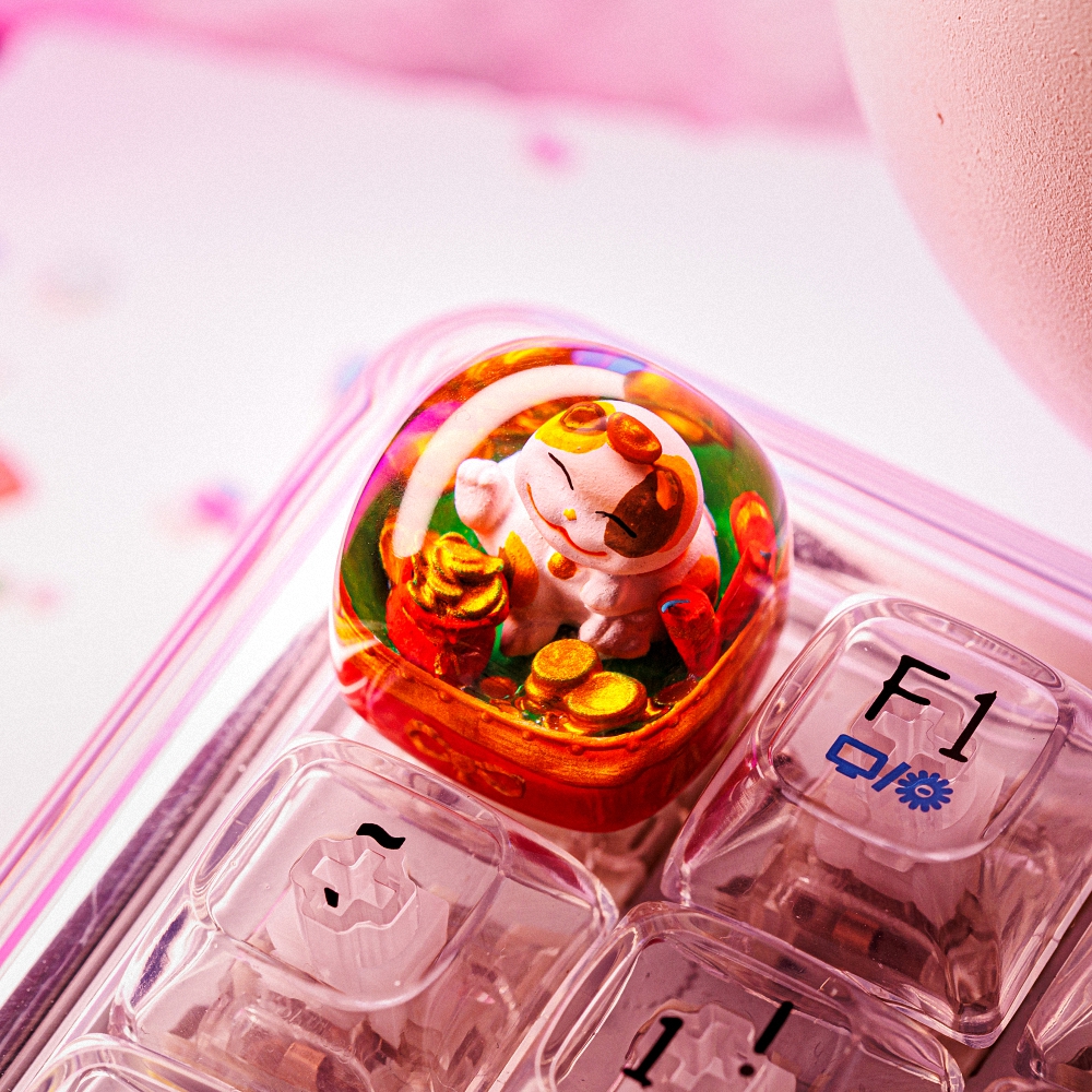 Fortune Cat Artisan Keycap Breakwooden 4