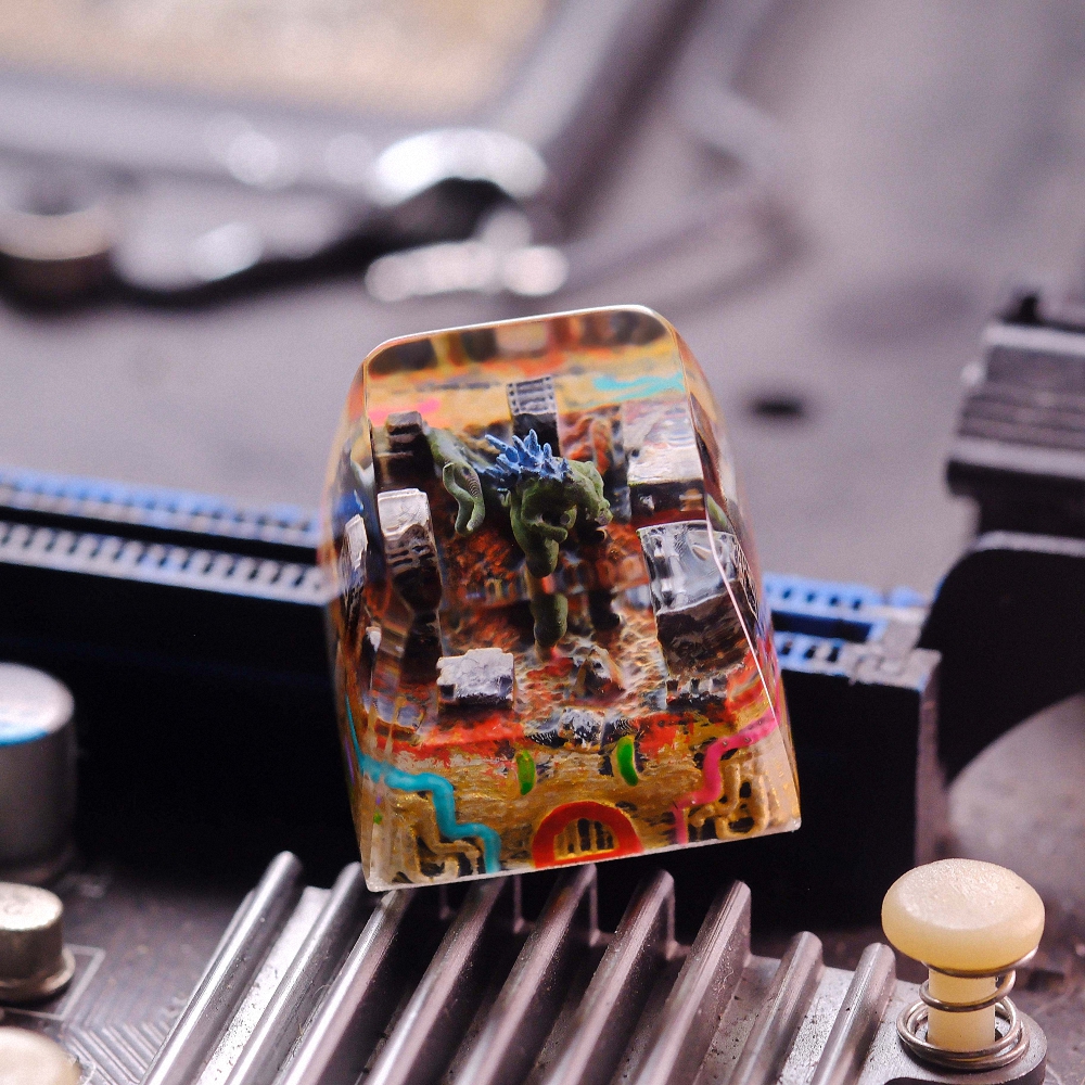 Godzilla In City Keycap Breakwooden