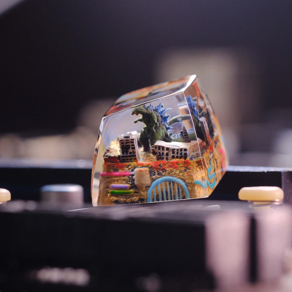 Godzilla In City Keycap Breakwooden