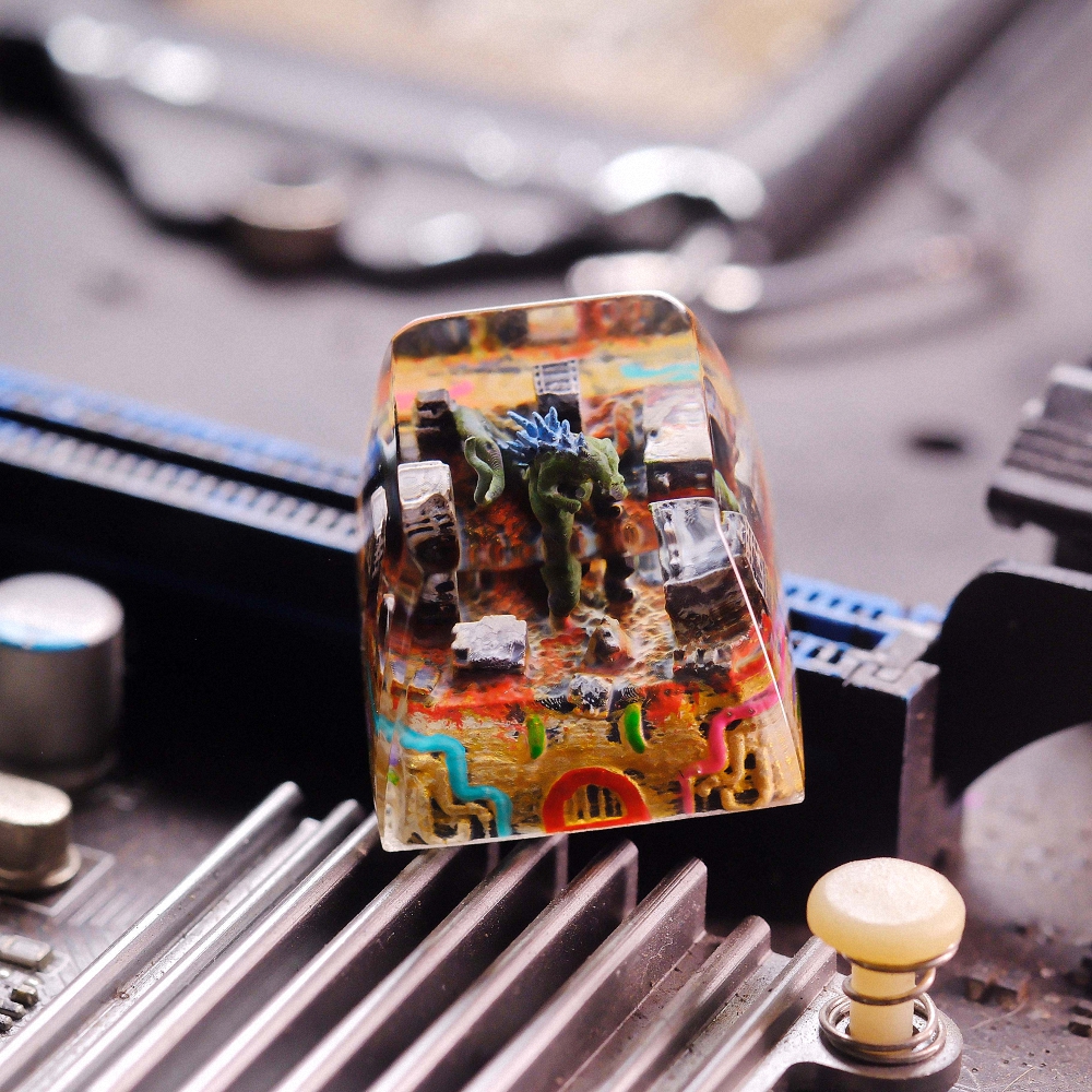 Godzilla In City Keycap Breakwooden