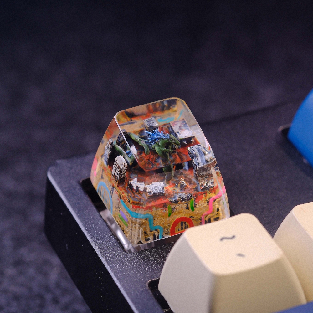 Godzilla In City Keycap Breakwooden