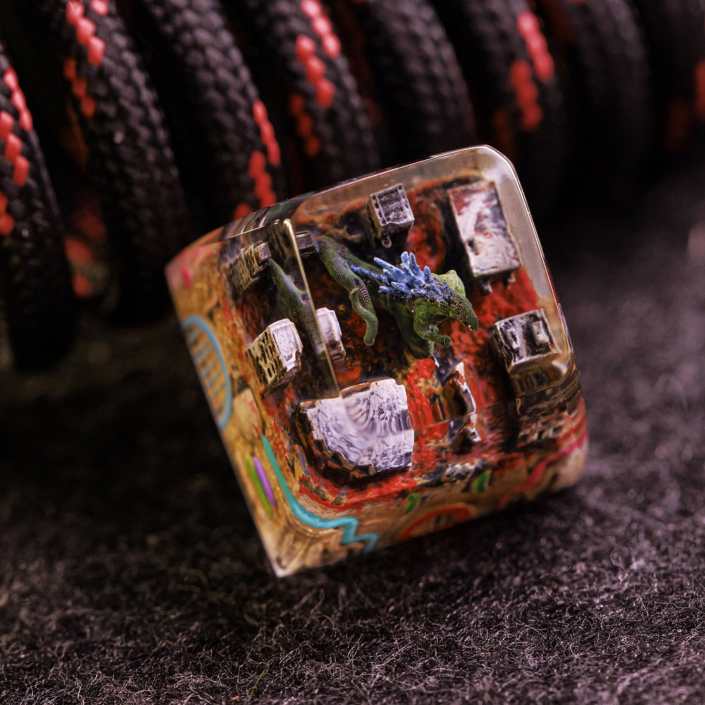 Godzilla In City Keycap Breakwooden 2