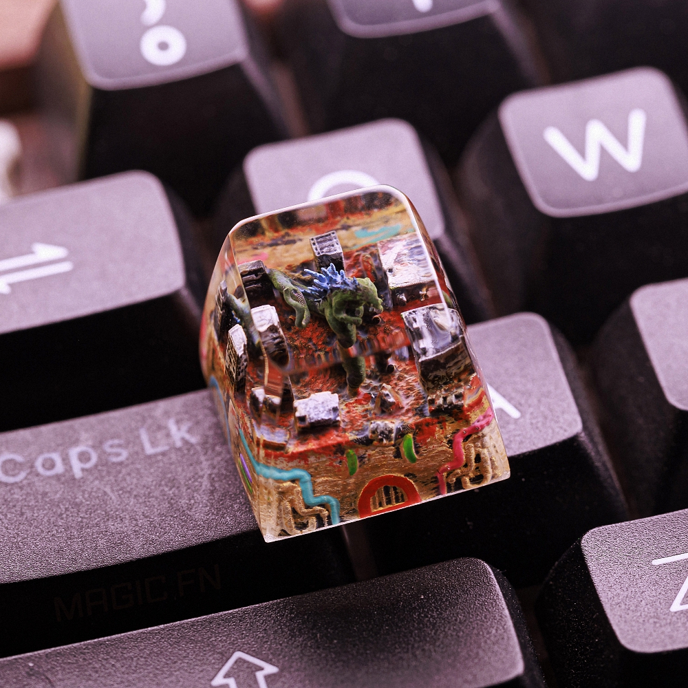Godzilla In City Keycap Breakwooden 2