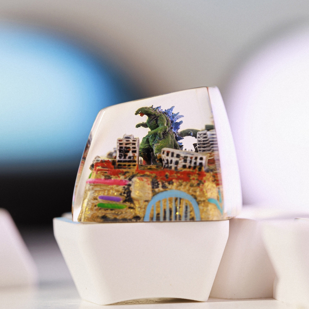 Godzilla In City Keycap Breakwooden 3