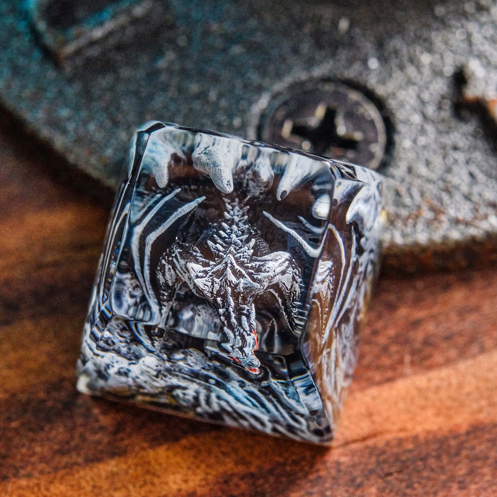 Gray Dragon Artisan Keycap Breakwooden 11