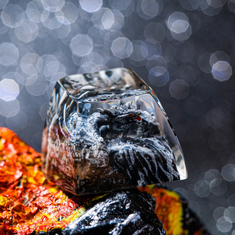 Gray Dragon Artisan Keycap Breakwooden 2