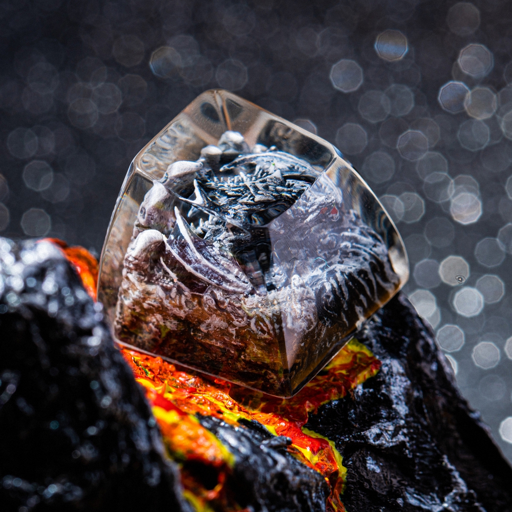 Gray Dragon Artisan Keycap Breakwooden 2