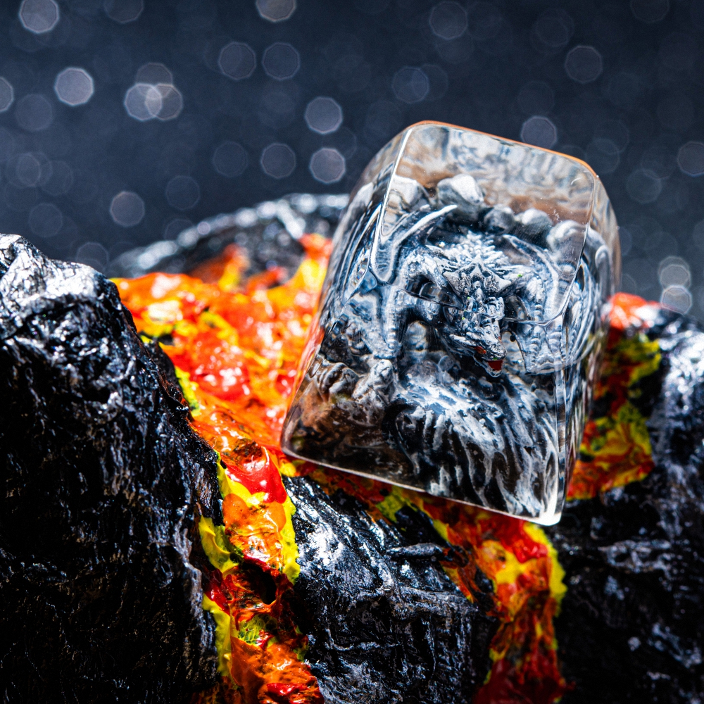 Gray Dragon Artisan Keycap Breakwooden 2