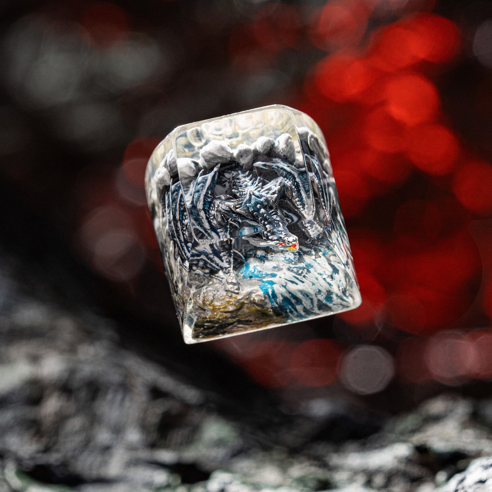 Gray Dragon Artisan Keycap Breakwooden 3