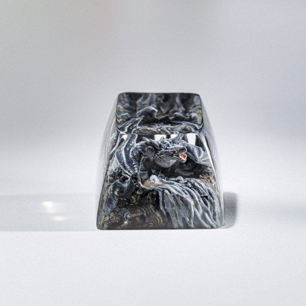 Gray Dragon Artisan Keycap Breakwooden 6