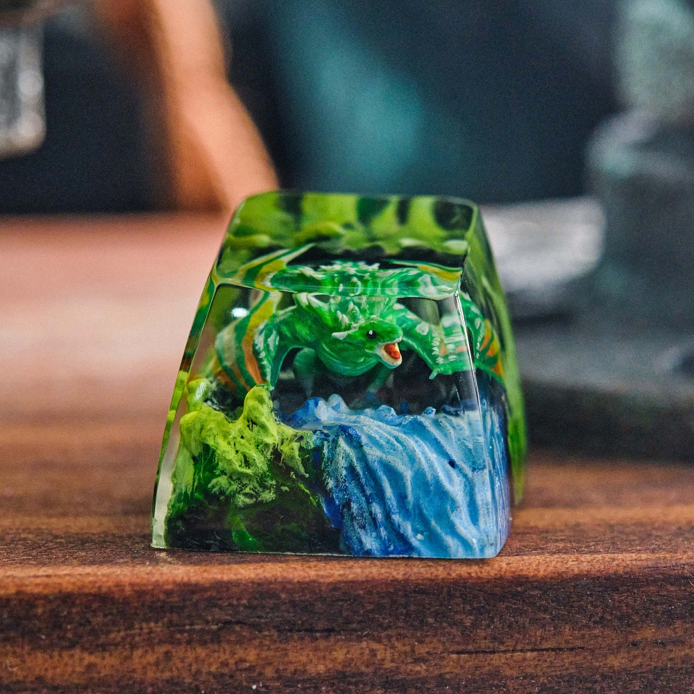 Green Dragon Artisan Keycap Breakwooden