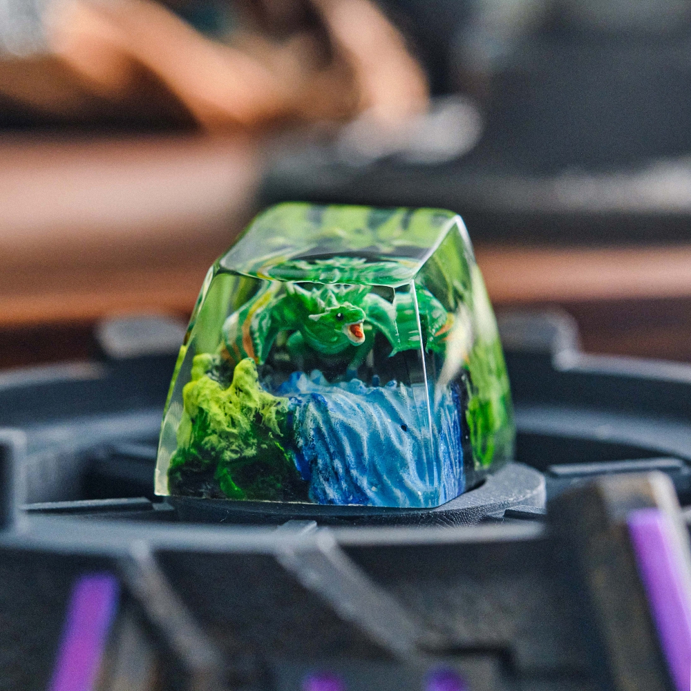 Green Dragon Artisan Keycap Breakwooden