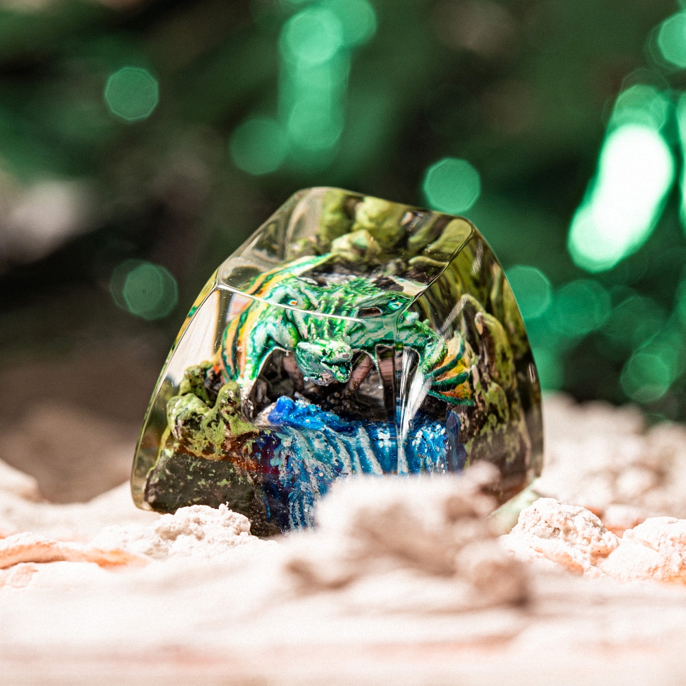 Green Dragon Artisan Keycap Breakwooden 2