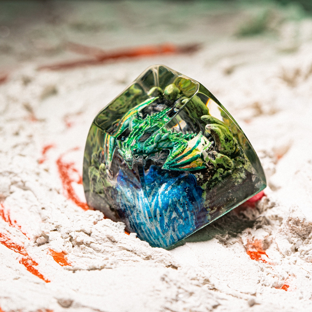 Green Dragon Artisan Keycap Breakwooden 2