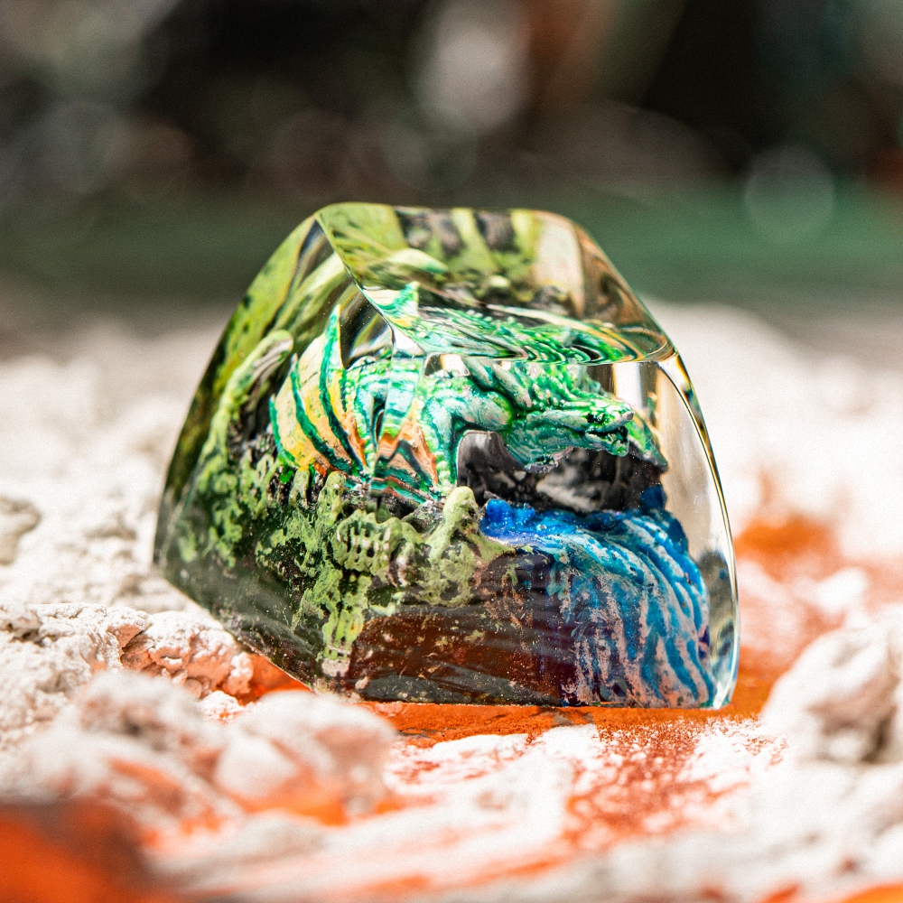 Green Dragon Artisan Keycap Breakwooden 2