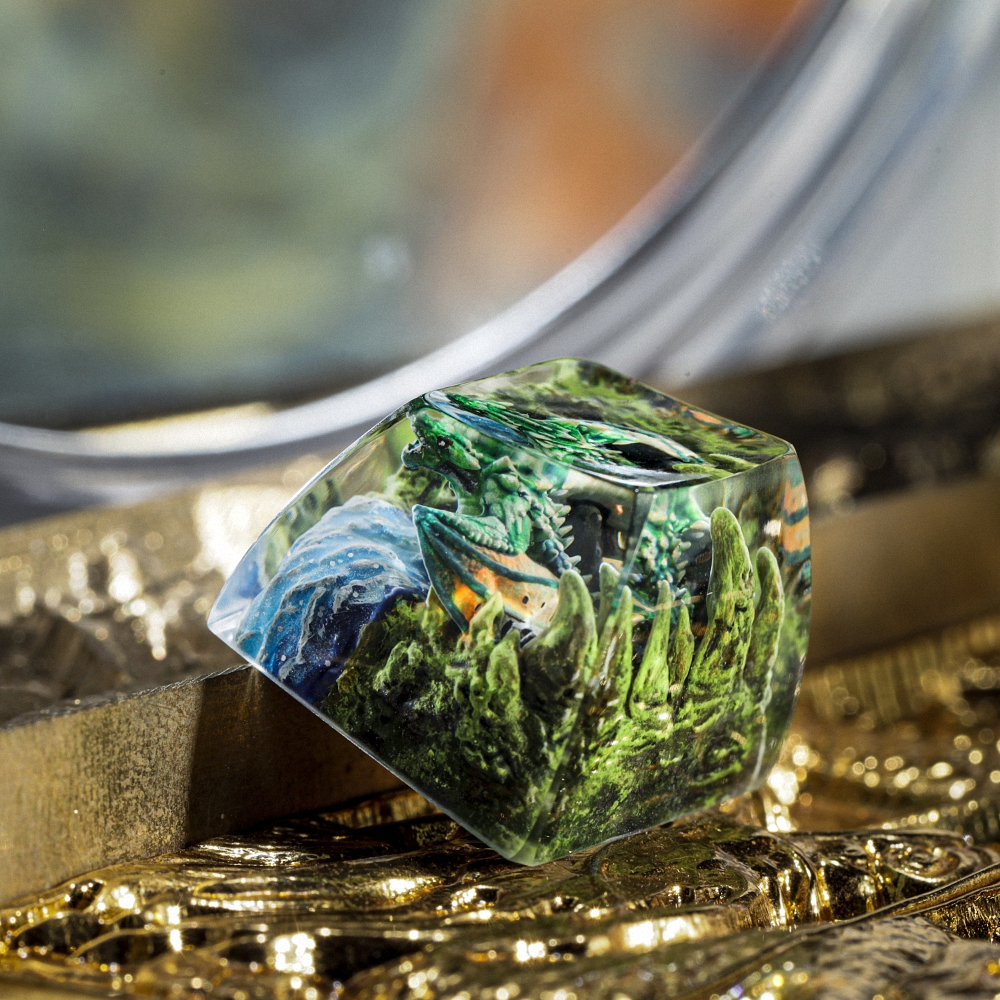 Green Dragon Artisan Keycap Breakwooden 5