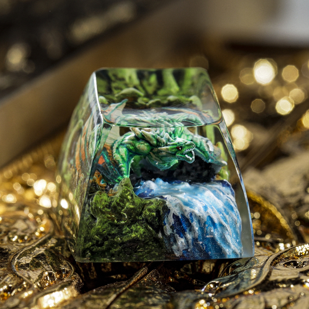 Green Dragon Artisan Keycap Breakwooden 5
