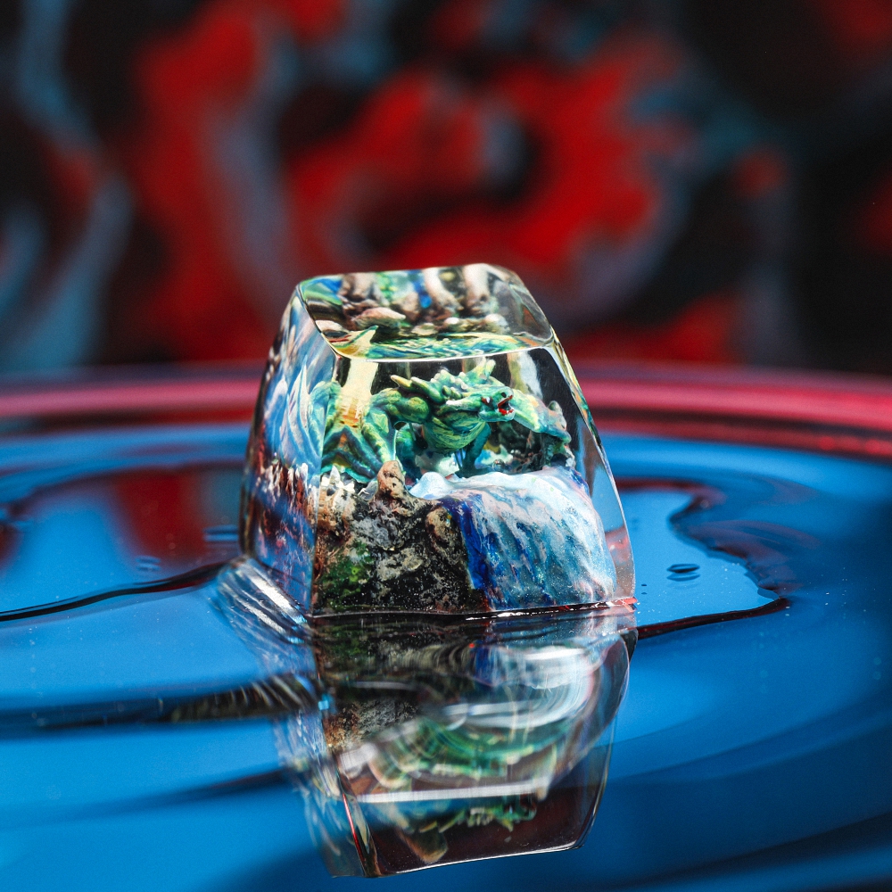 Green Dragon Artisan Keycap Breakwooden 6