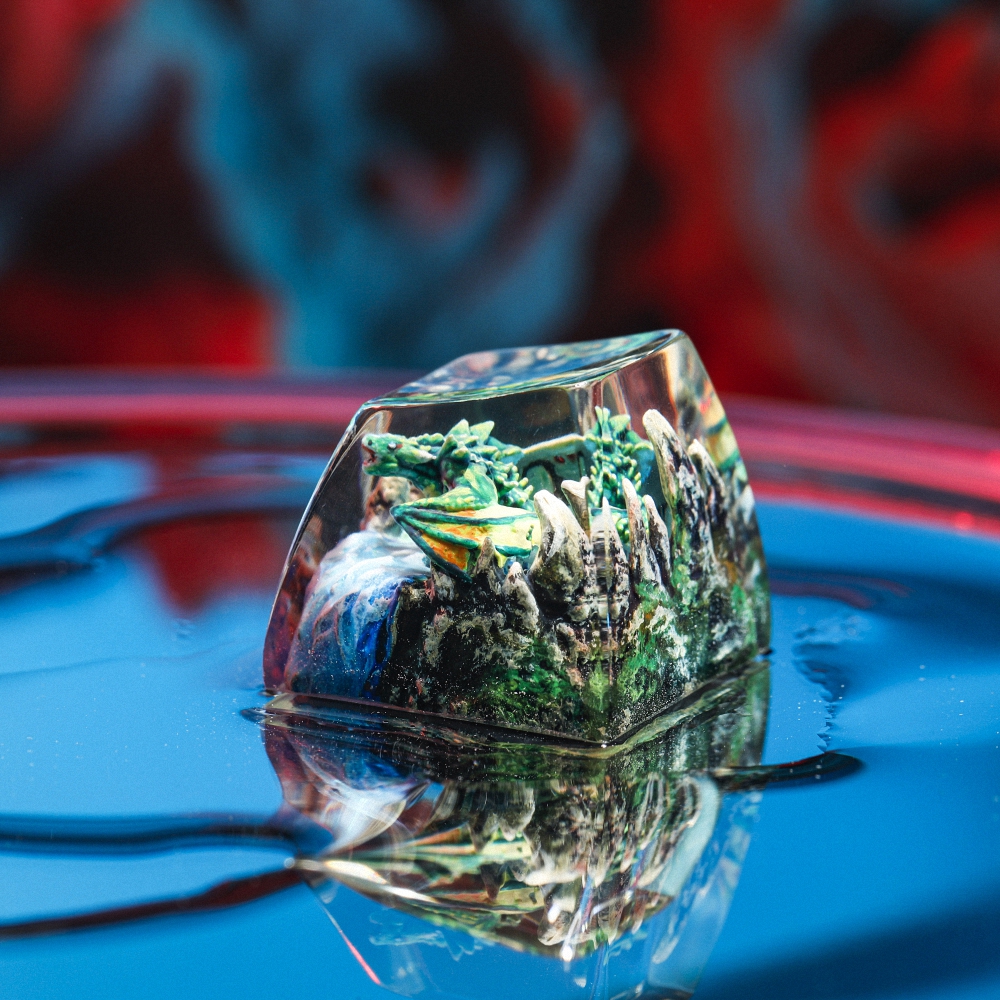 Green Dragon Artisan Keycap Breakwooden 6