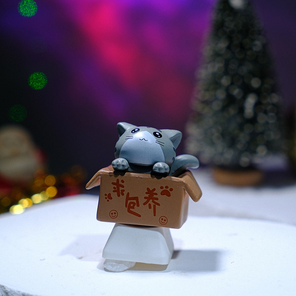 Grey Cat Artisan Keycap Breakwooden