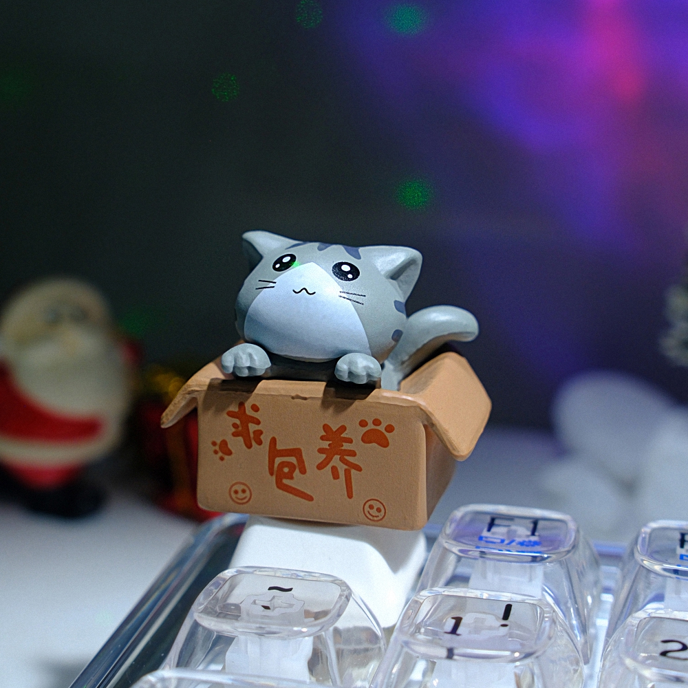 Grey Cat Artisan Keycap Breakwooden 2