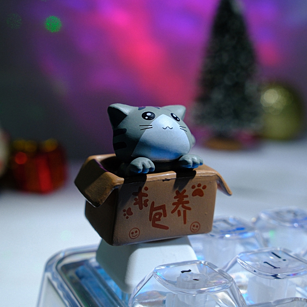 Grey Cat Artisan Keycap Breakwooden 2
