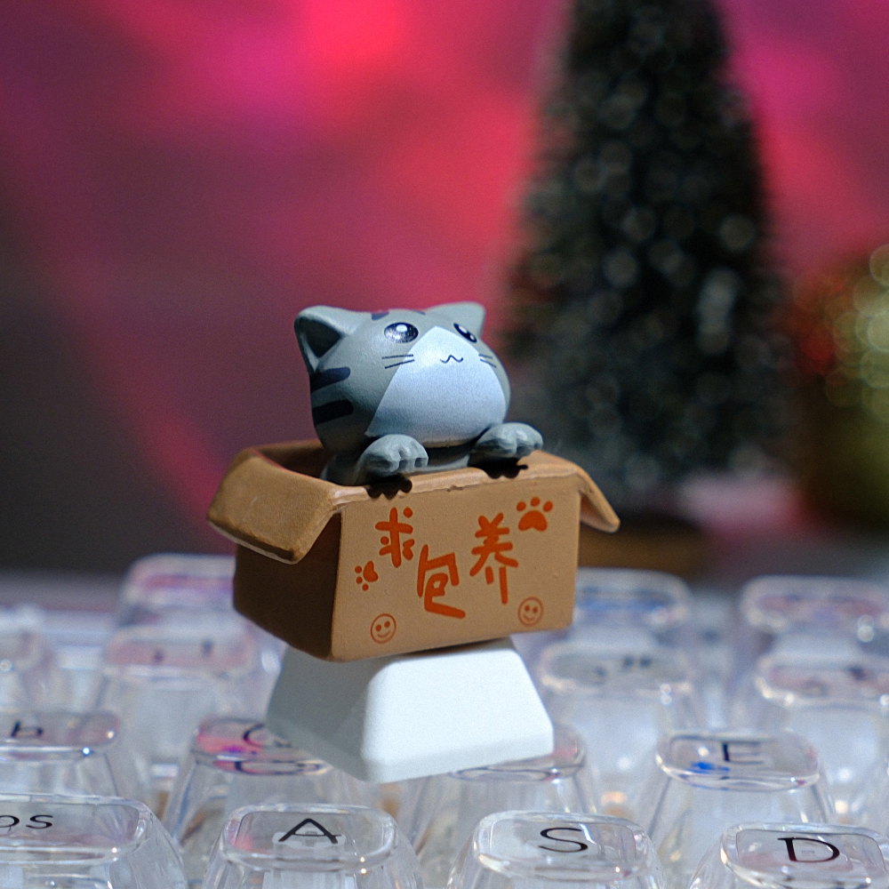 Grey Cat Artisan Keycap Breakwooden 2