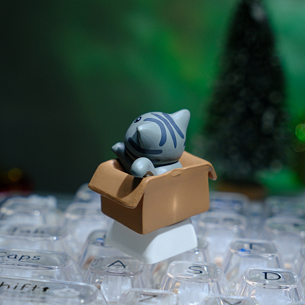Grey Cat Artisan Keycap Breakwooden 2