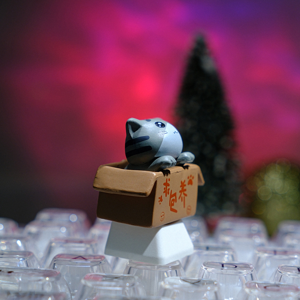 Grey Cat Artisan Keycap Breakwooden 2