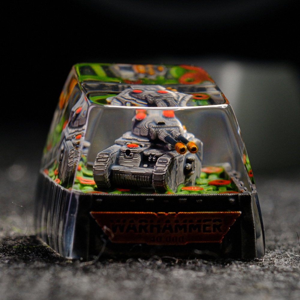 Grey Tank Artisan Keycap Breakwooden