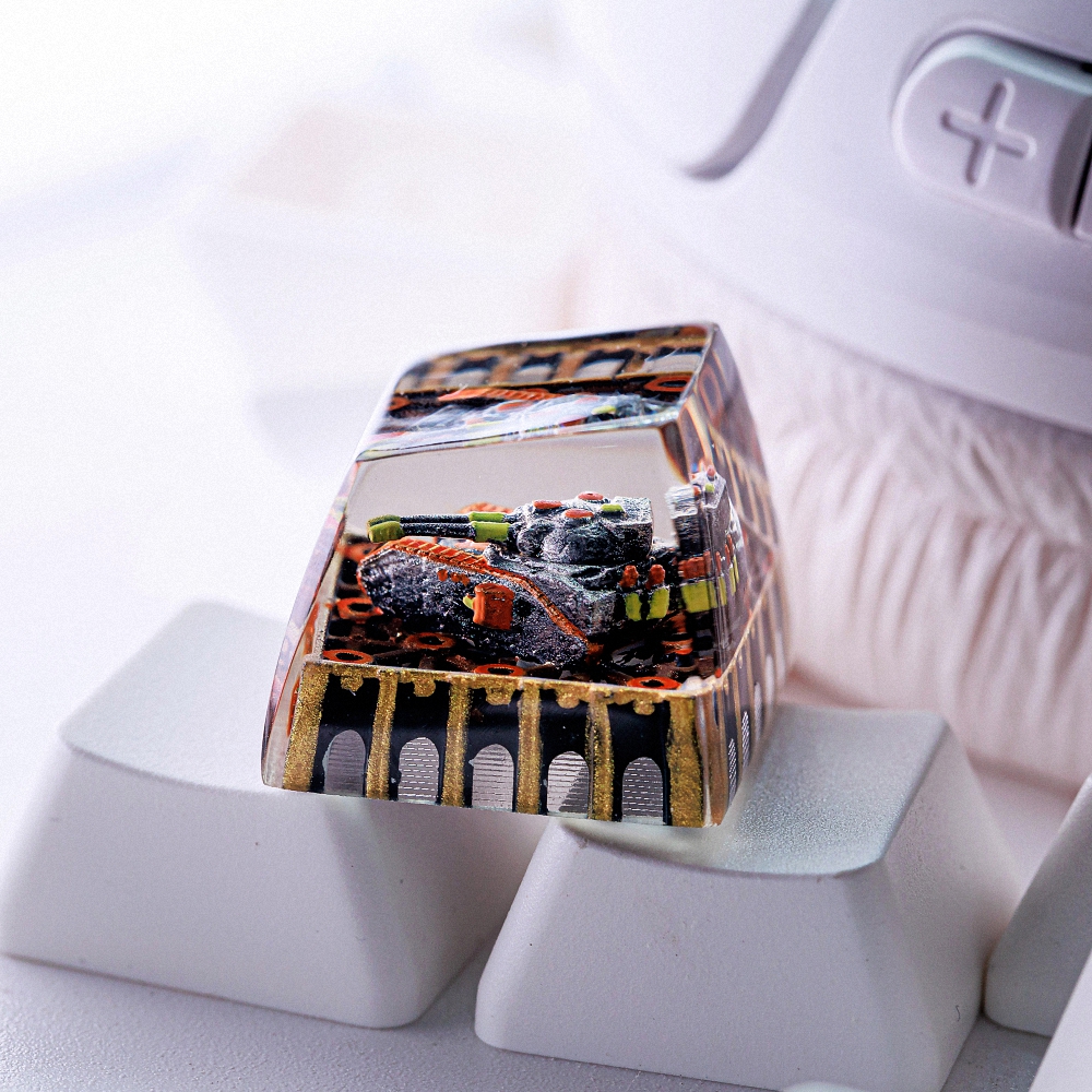 Grey Tank Artisan Keycap Breakwooden 2