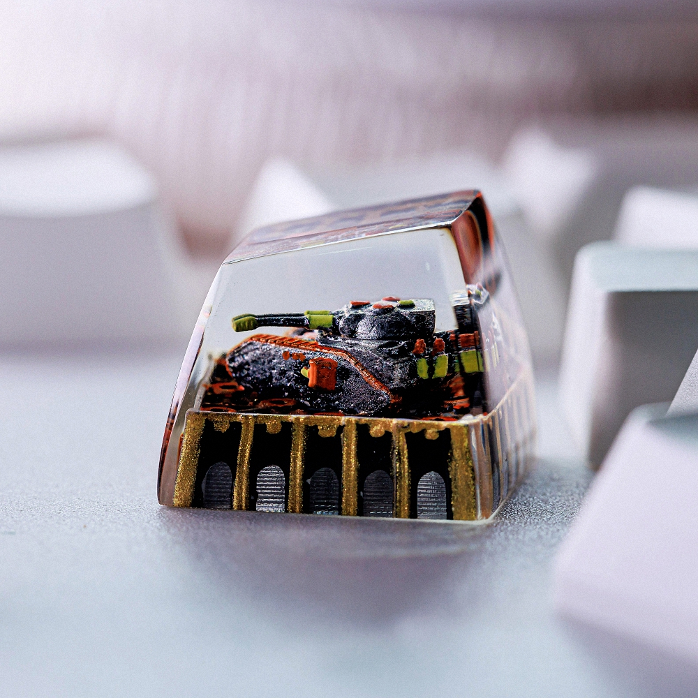 Grey Tank Artisan Keycap Breakwooden 2