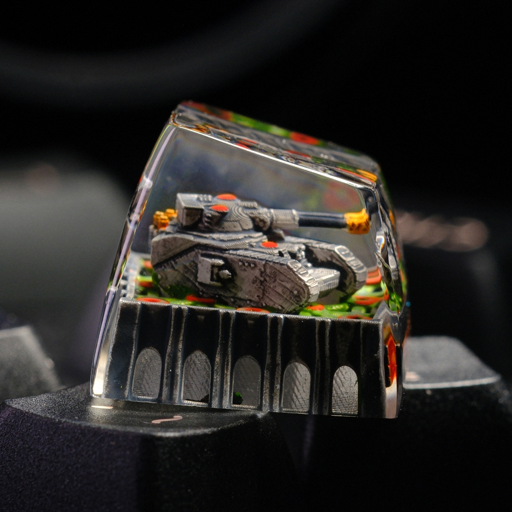 Grey Tank Artisan Keycap Breakwooden 3