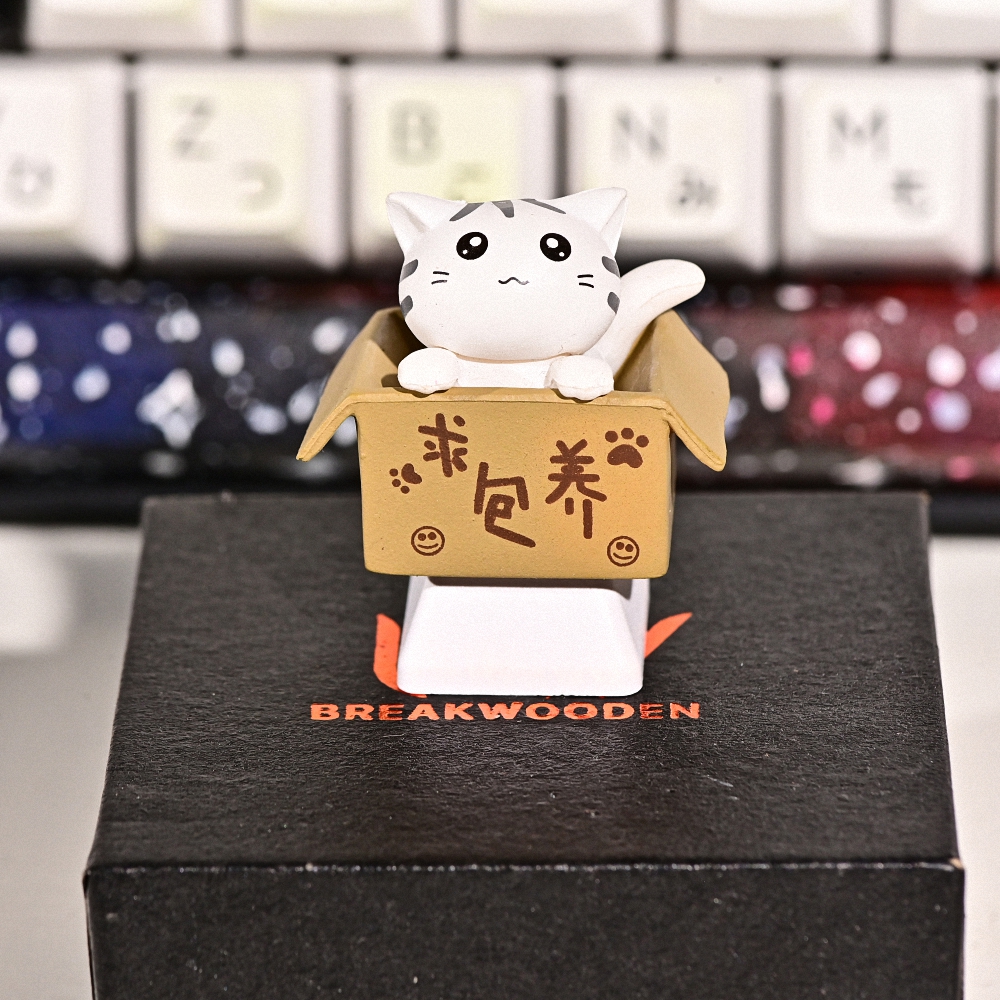 Kute Cat Artisan Keycap Breakwooden